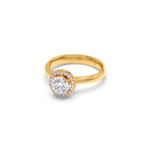 Round Halo Solitaire Engagement Ring – 8.10 MM