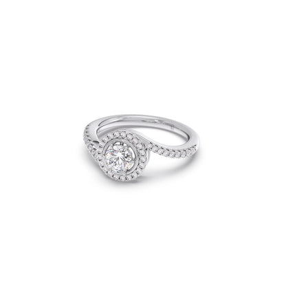 Round Halo Twist Engagement Ring – 0.50 ct