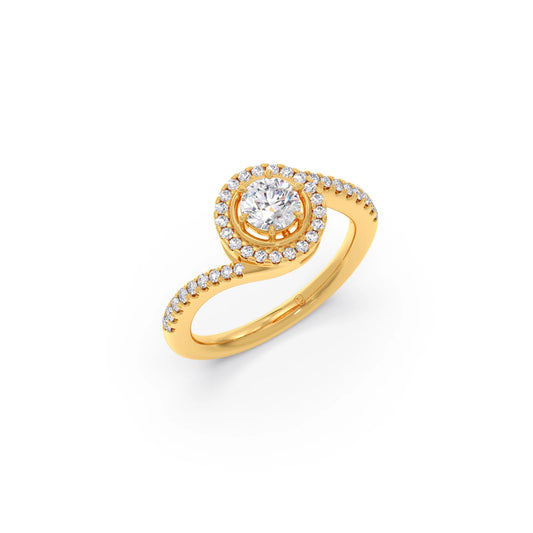 Round Halo Twist Engagement Ring – 0.50 ct