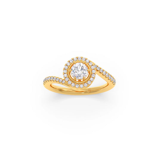 Round Halo Twist Engagement Ring – 0.50 ct