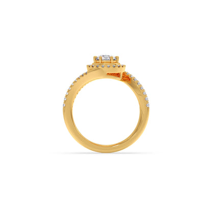 Round Halo Twist Engagement Ring – 0.50 ct
