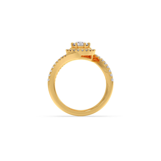 Round Halo Twist Engagement Ring – 0.50 ct