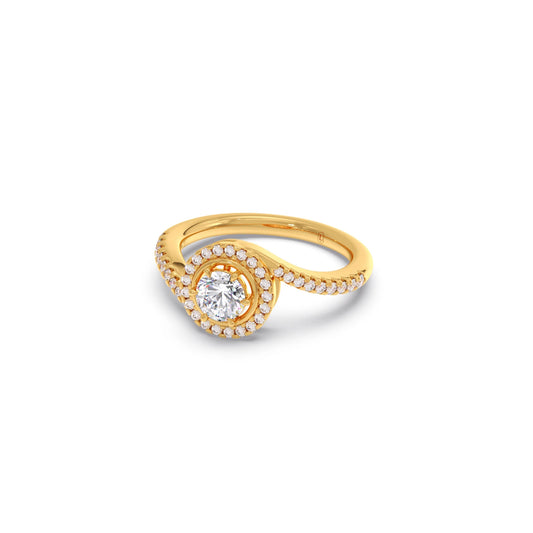 Round Halo Twist Engagement Ring – 0.50 ct