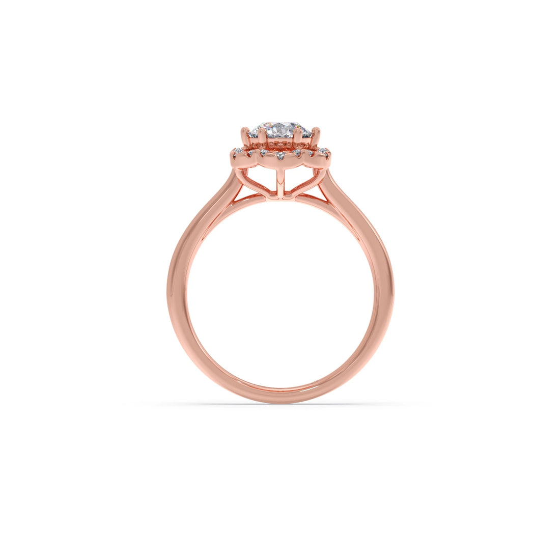 Round Halo Solitaire Ring – 9.2 MM.