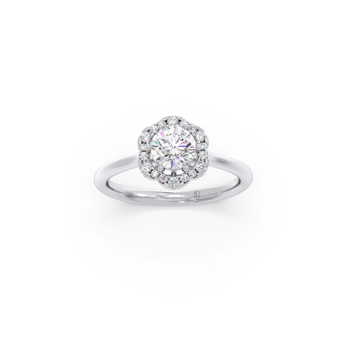 Round Halo Solitaire Ring – 9.2 MM.