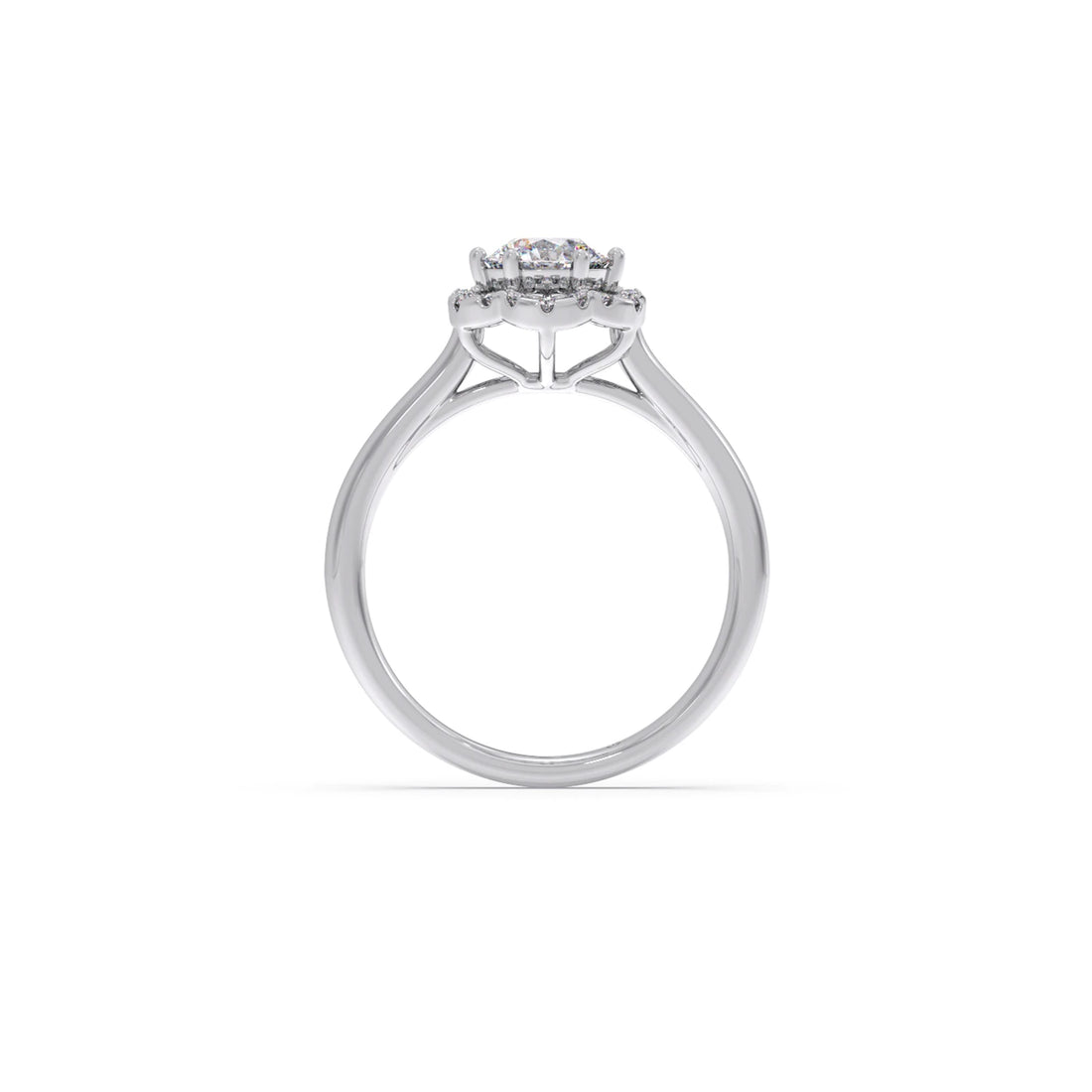 Round Halo Solitaire Ring – 9.2 MM.
