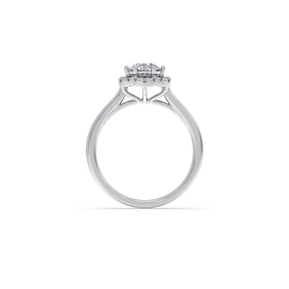 Round Halo Solitaire Ring – 9.2 MM.
