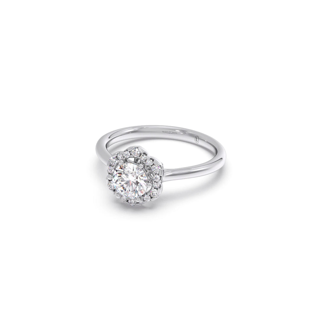 Round Halo Solitaire Ring – 9.2 MM.