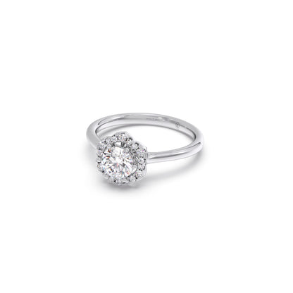 Round Halo Solitaire Ring – 9.2 MM.