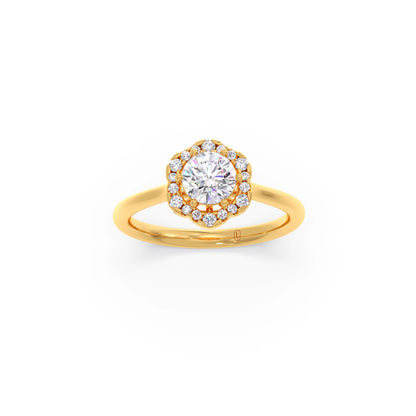 Round Halo Solitaire Ring – 9.2 MM.