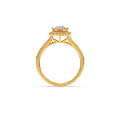 Round Halo Solitaire Ring – 9.2 MM.