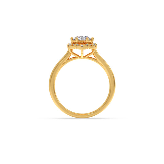 Round Halo Solitaire Ring – 9.2 MM.