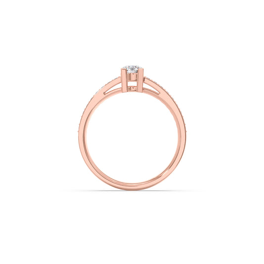 4 Prong Round Pave Engagement Ring – 4.4 MM