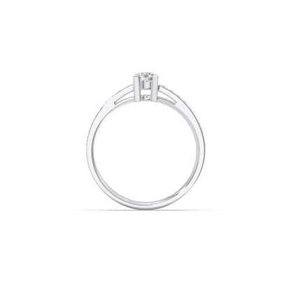 4 Prong Round Pave Engagement Ring – 4.4 MM