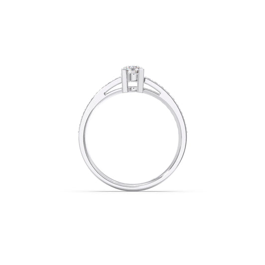 4 Prong Round Pave Engagement Ring – 4.4 MM