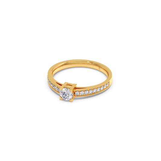 4 Prong Round Pave Engagement Ring – 4.4 MM