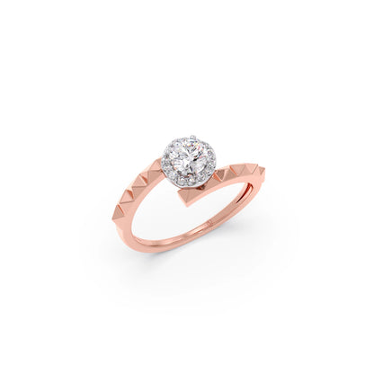 Round Solitaire Knife-Edge Engagement Ring – 7 MM