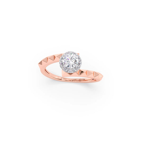 Round Solitaire Knife-Edge Engagement Ring – 7 MM