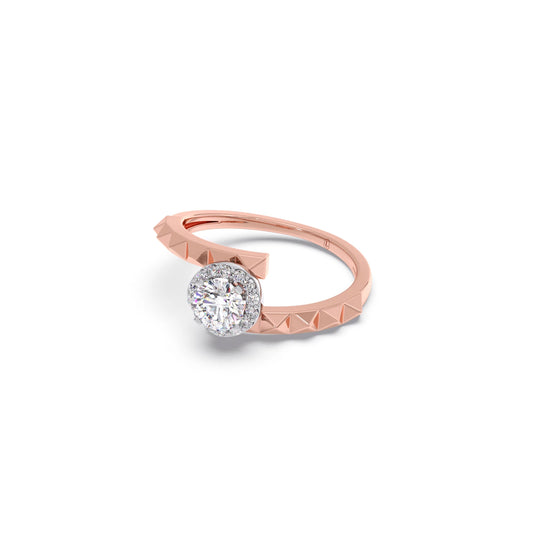 Round Solitaire Knife-Edge Engagement Ring – 7 MM