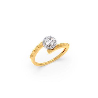 Round Solitaire Knife-Edge Engagement Ring – 7 MM