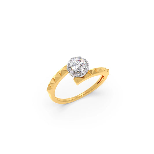 Round Solitaire Knife-Edge Engagement Ring – 7 MM