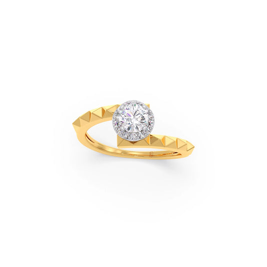 Round Solitaire Knife-Edge Engagement Ring – 7 MM