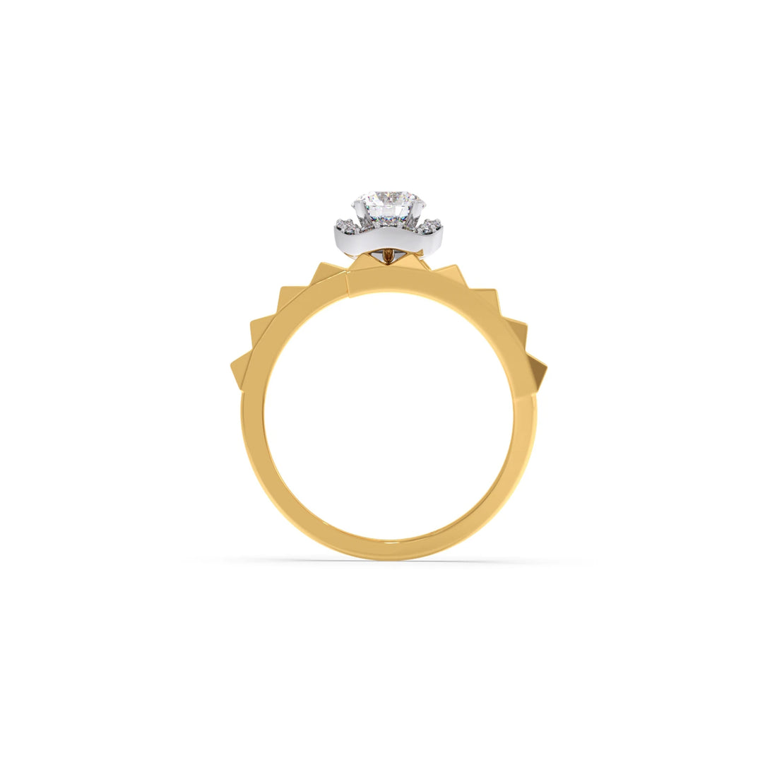 Round Solitaire Knife-Edge Engagement Ring – 7 MM