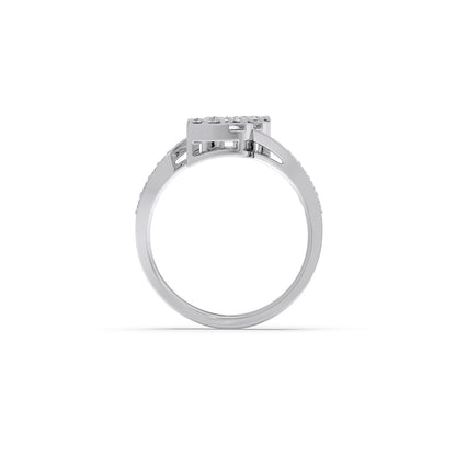 Baguette and Round Diamond Bypass Ring