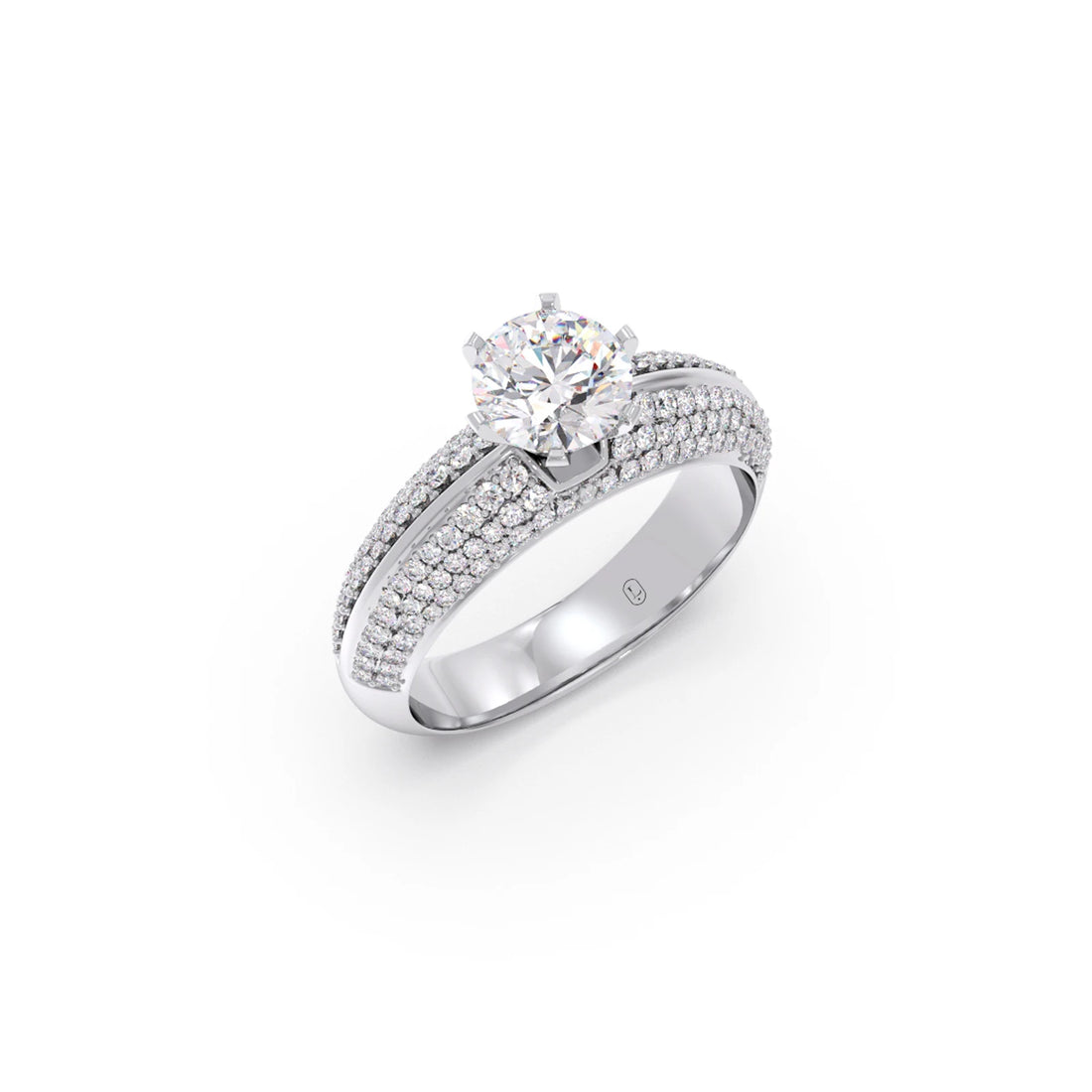 Round-Cut Diamond Engagement Ring