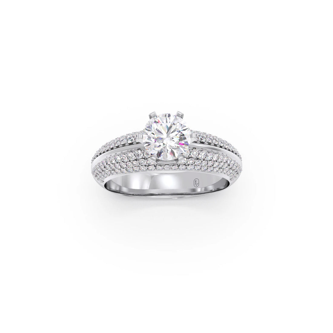 Round-Cut Diamond Engagement Ring