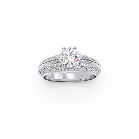 Round-Cut Diamond Engagement Ring