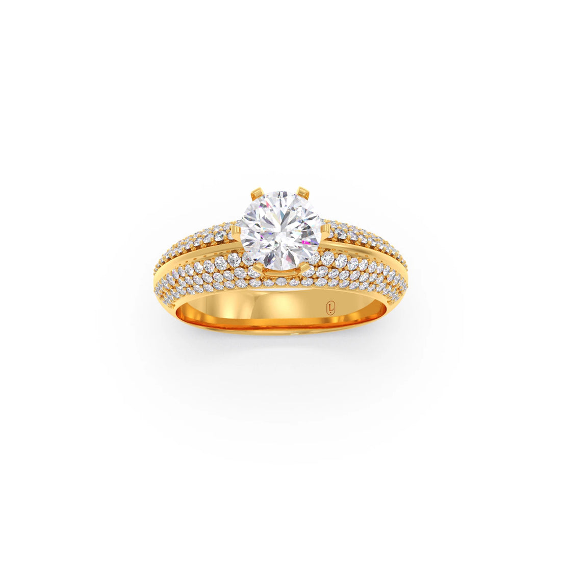 Round-Cut Diamond Engagement Ring