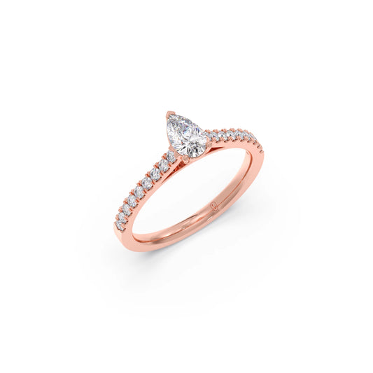 Pear Solitaire with Diamond Accents