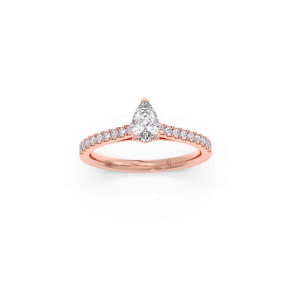 Pear Solitaire with Diamond Accents