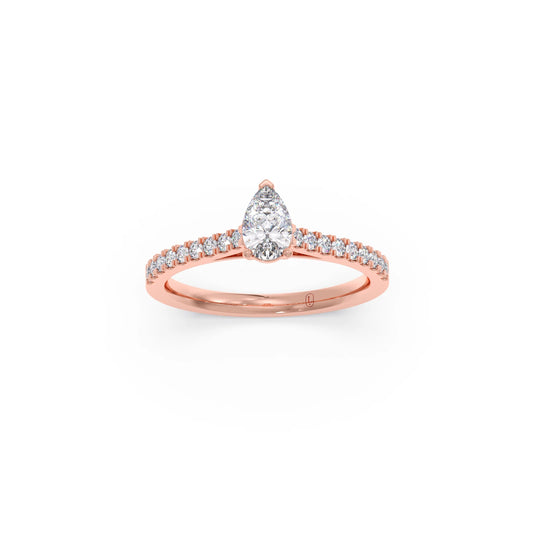 Pear Solitaire with Diamond Accents
