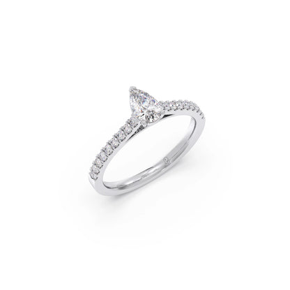 Pear Solitaire with Diamond Accents