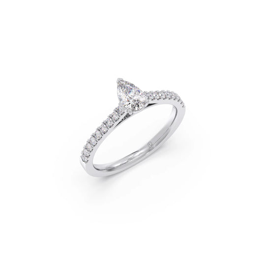 Pear Solitaire with Diamond Accents