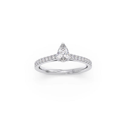 Pear Solitaire with Diamond Accents
