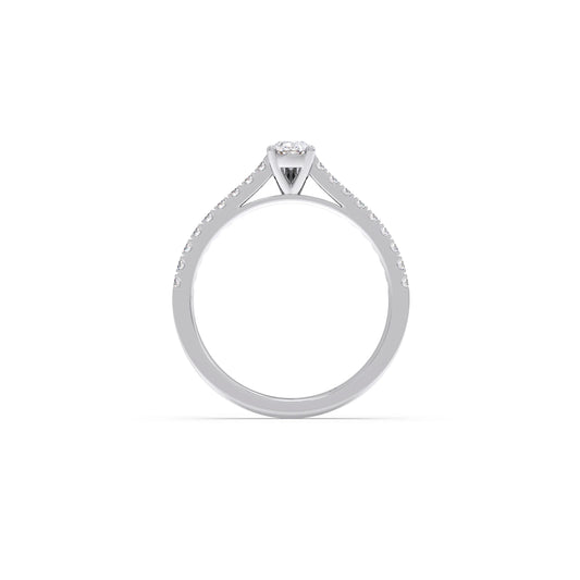 Pear Solitaire with Diamond Accents