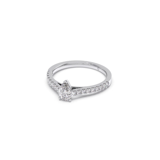 Pear Solitaire with Diamond Accents