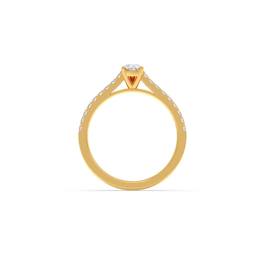 Pear Solitaire with Diamond Accents