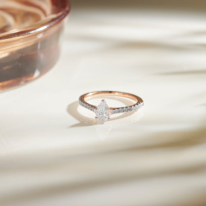 Pear Solitaire with Diamond Accents