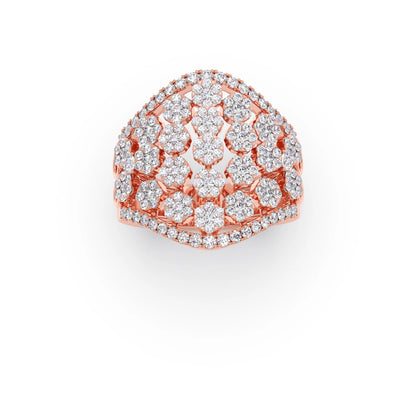 Round Diamond Classic Hexa Cluster Ring