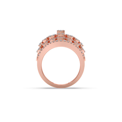 Round Diamond Classic Hexa Cluster Ring