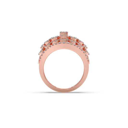 Round Diamond Classic Hexa Cluster Ring