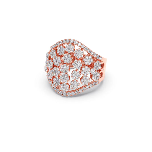 Round Diamond Classic Hexa Cluster Ring