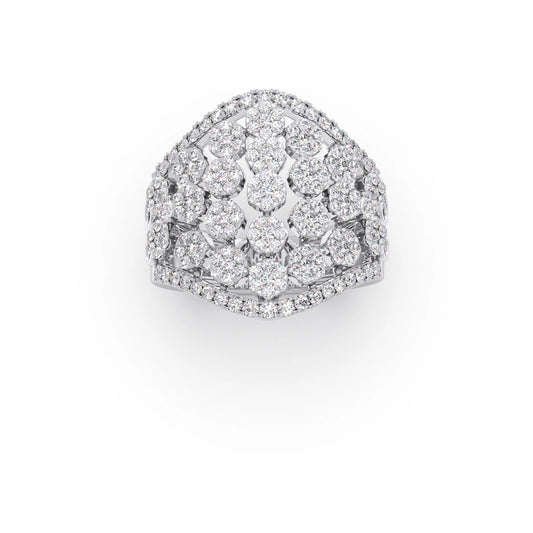 Round Diamond Classic Hexa Cluster Ring