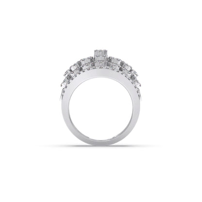 Round Diamond Classic Hexa Cluster Ring
