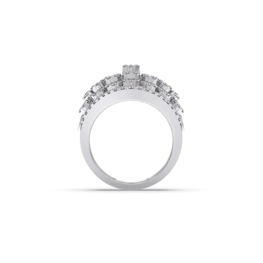 Round Diamond Classic Hexa Cluster Ring