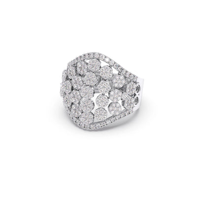 Round Diamond Classic Hexa Cluster Ring